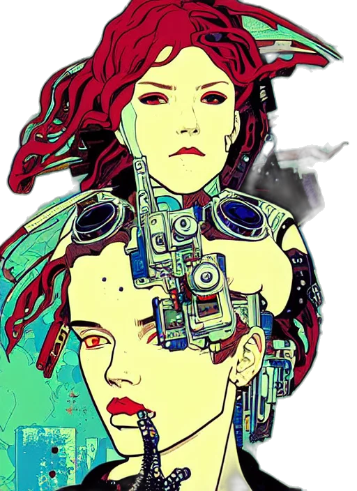 robot, jewelry, face, cyberpunk transparent PNG cut-out