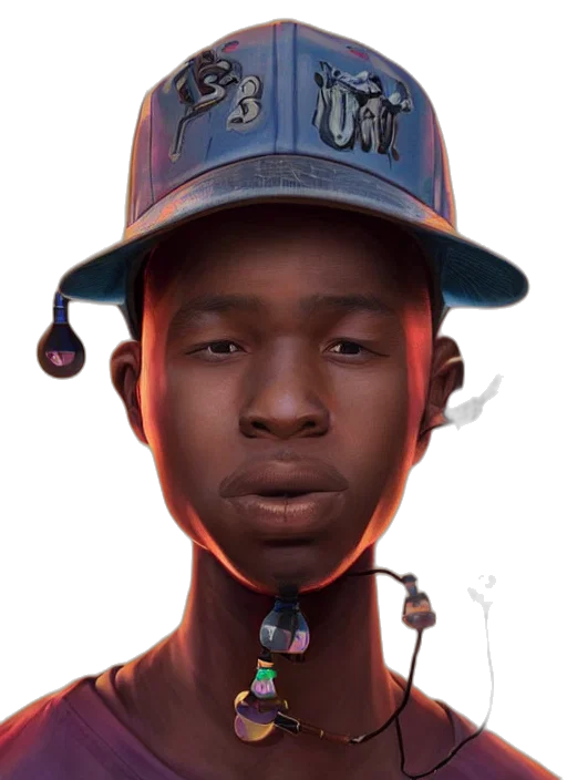 face, hat, robot, staff transparent PNG cut-out