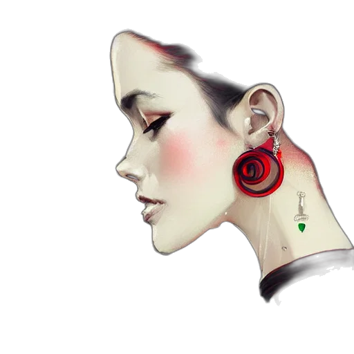 jewelry, face, photorealistic, watercolor transparent PNG cut-out