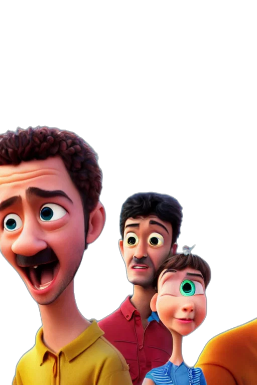 face, 3d render, concept art, cartoon transparent PNG cut-out