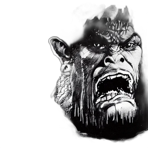 face, creature, concept art, comic book art transparent PNG cut-out