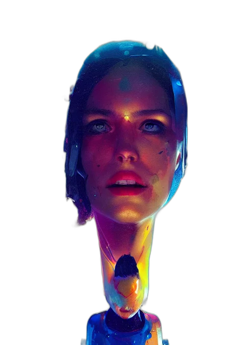 face, robot, staff, sword transparent PNG cut-out