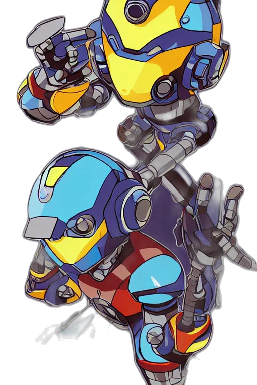 robot, weapon, concept art, pixel art transparent PNG cut-out
