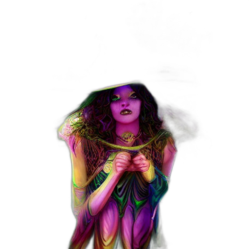 dress, mask, creature, fantasy art transparent PNG cut-out