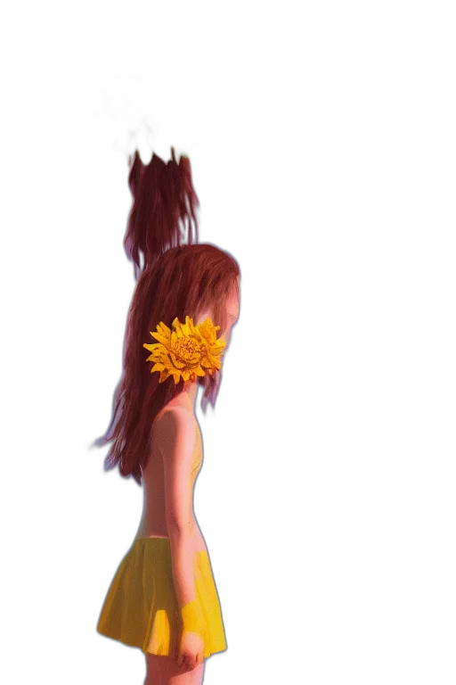 flower, dress, crown, hair transparent PNG cut-out