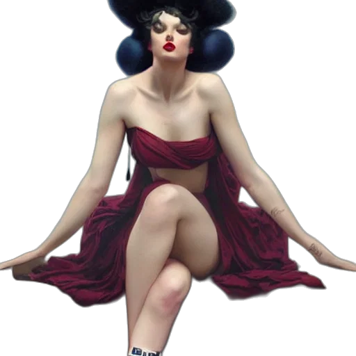 dress, hat, concept art, fantasy art transparent PNG cut-out
