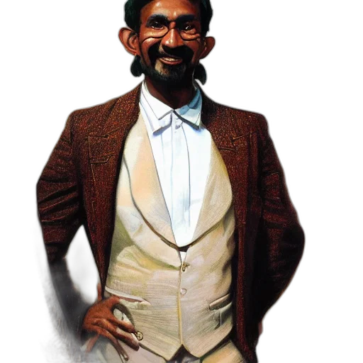 jacket, staff, face, robot transparent PNG cut-out