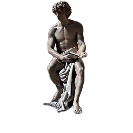 3d render, photorealistic, statue, david transparent PNG cut-out