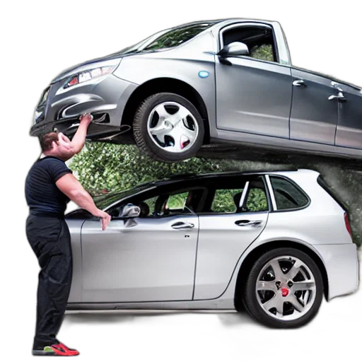 car, forest, super, strong transparent PNG cut-out