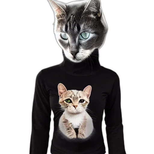 jacket, portrait, cat, black transparent PNG cut-out