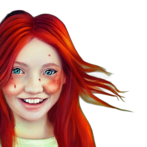 face, hair, photorealistic, 3d render transparent PNG cut-out