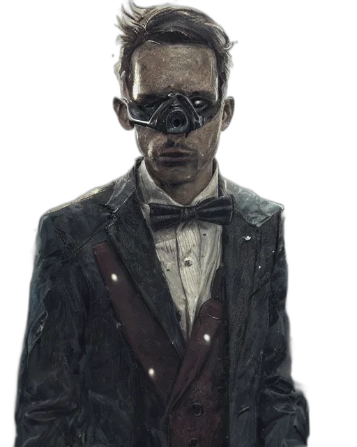 mask, face, jacket, staff transparent PNG cut-out