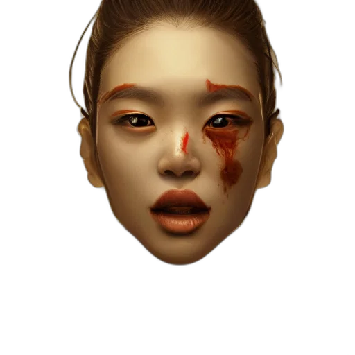 face, mask, photorealistic, pixel art transparent PNG cut-out