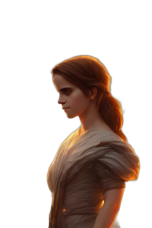 dress, face, crown, staff transparent PNG cut-out