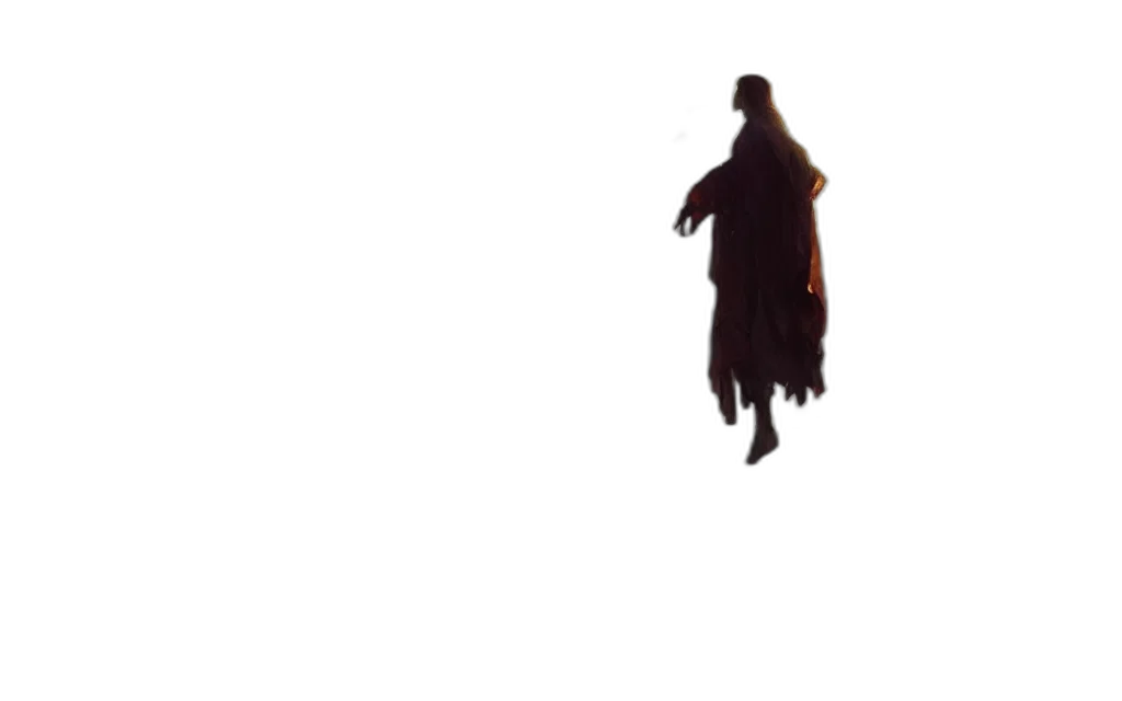 jacket, creature, dress, staff transparent PNG cut-out