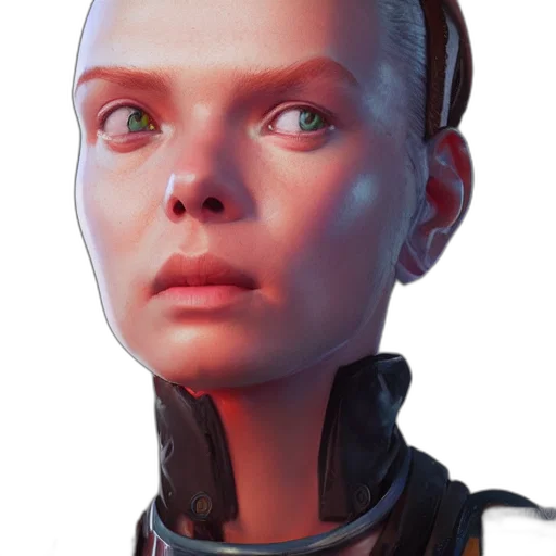 robot, face, staff, creature transparent PNG cut-out