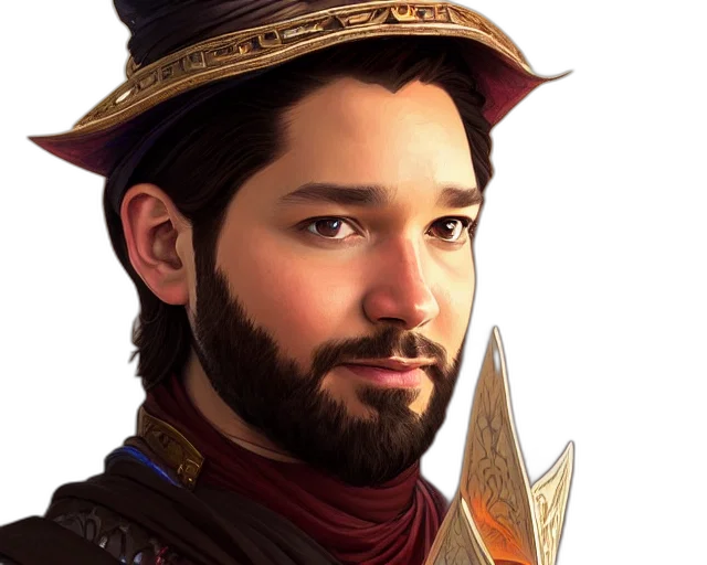 crown, hat, staff, face transparent PNG cut-out