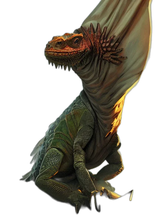 dragon, creature, animal, staff transparent PNG cut-out