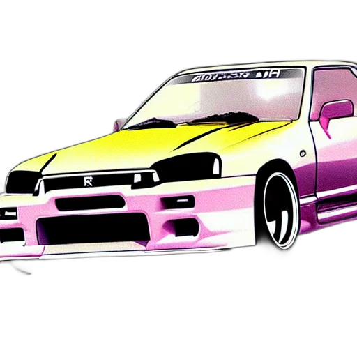 car, weapon, vaporwave, anime transparent PNG cut-out
