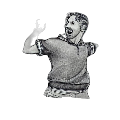 staff, jacket, face, pencil sketch transparent PNG cut-out