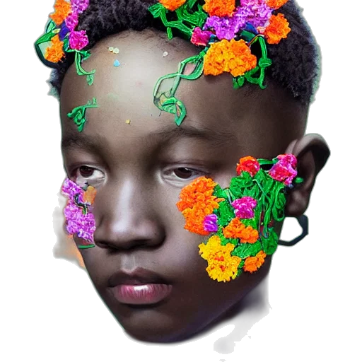 flower, crown, face, mask transparent PNG cut-out