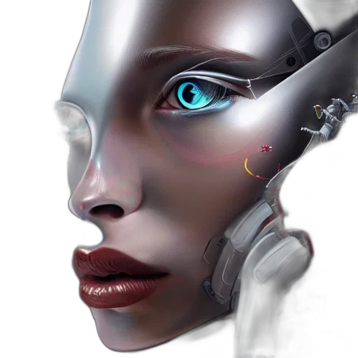 robot, face, mask, cyberpunk transparent PNG cut-out