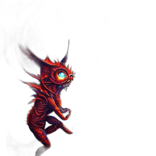 dragon, creature, staff, mask transparent PNG cut-out