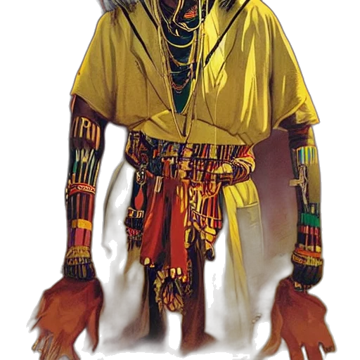 mask, staff, jacket, jewelry transparent PNG cut-out