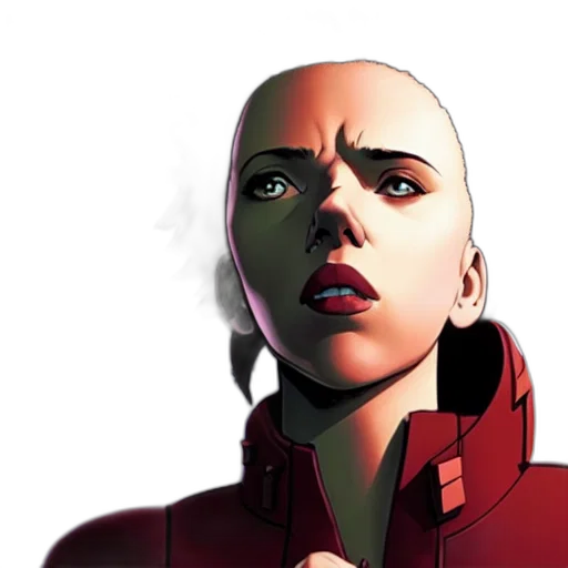face, robot, jacket, comic book art transparent PNG cut-out