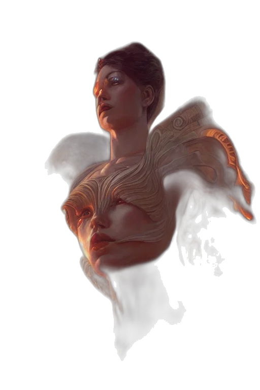 dragon, dress, face, fantasy art transparent PNG cut-out