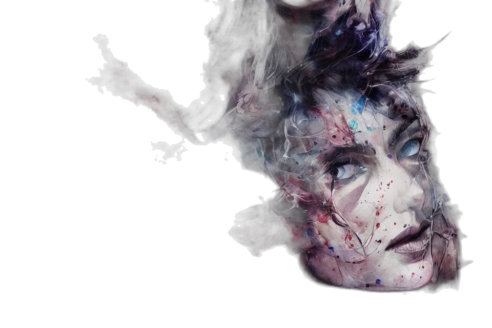 face, mask, watercolor, concept art transparent PNG cut-out