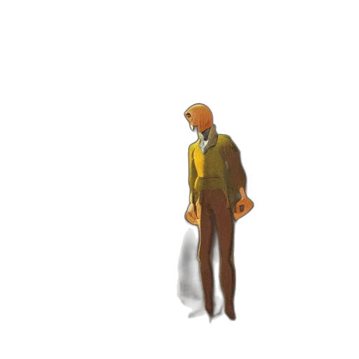 jacket, staff, creature, robot transparent PNG cut-out