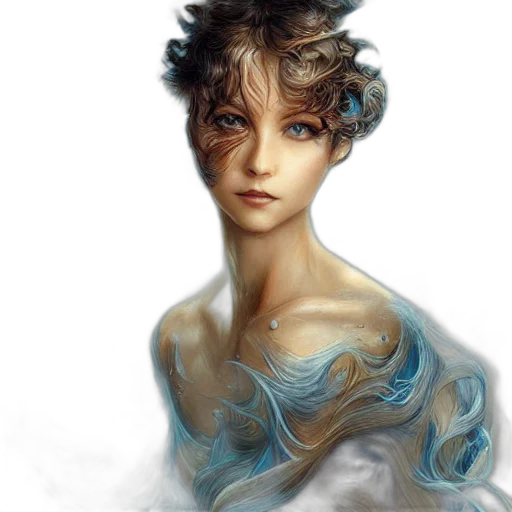 face, dress, dragon, hair transparent PNG cut-out