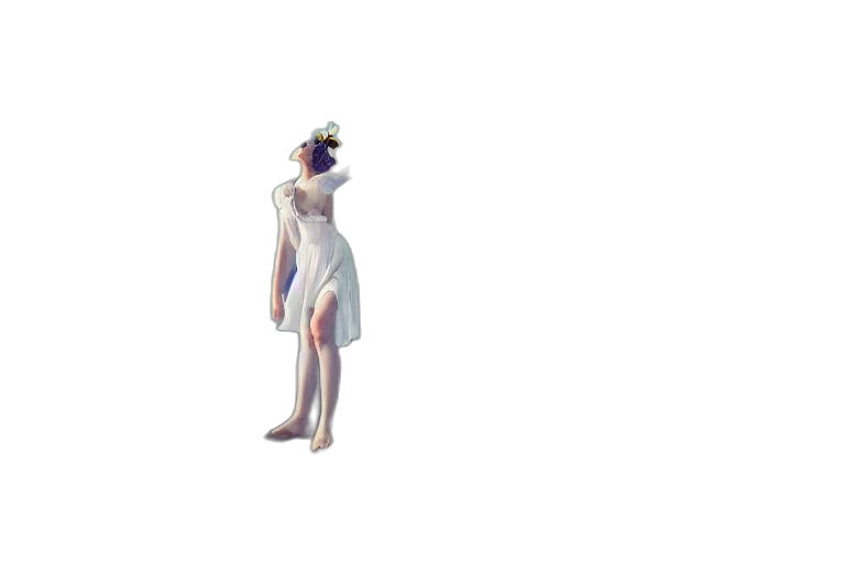 dress, mask, creature, staff transparent PNG cut-out