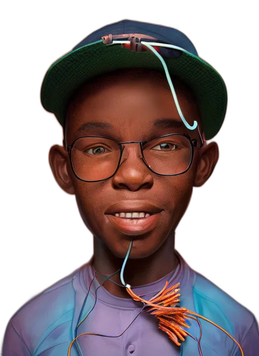face, hat, staff, animal transparent PNG cut-out