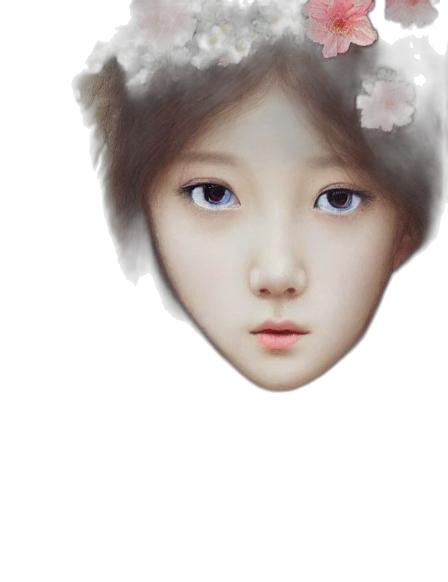 face, mask, photorealistic, oil painting transparent PNG cut-out