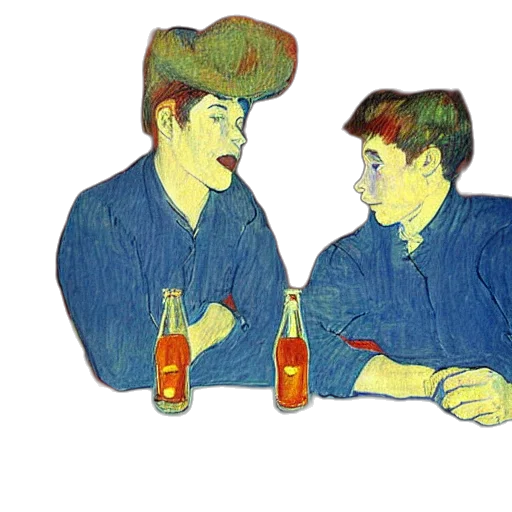bottle, jacket, hat, watercolor transparent PNG cut-out