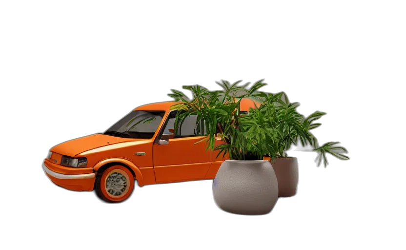 car, tree, furniture, 3d render transparent PNG cut-out