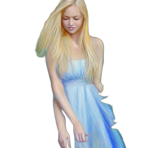 dress, hair, dragon, fantasy art transparent PNG cut-out
