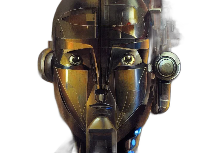 robot, mask, face, concept art transparent PNG cut-out