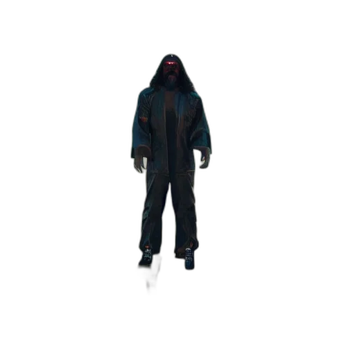 jacket, creature, mask, staff transparent PNG cut-out