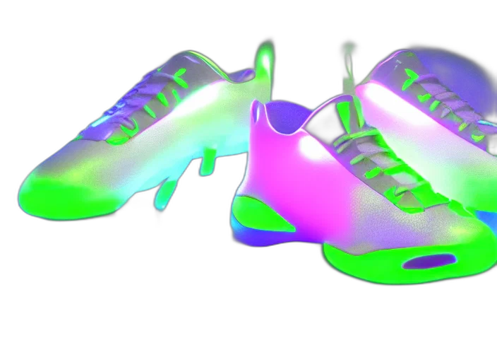 shoes, 3d render, vaporwave, concept art transparent PNG cut-out