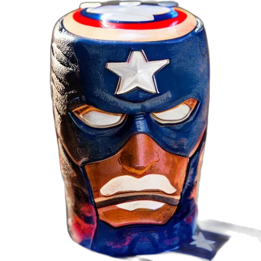 bottle, mask, comic book art, closeup transparent PNG cut-out