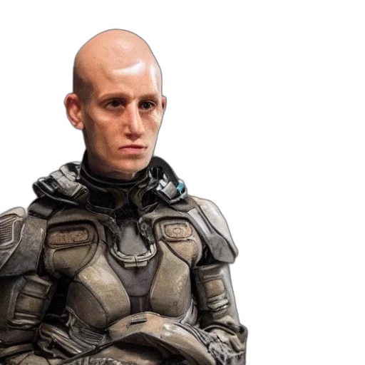 face, robot, jacket, staff transparent PNG cut-out