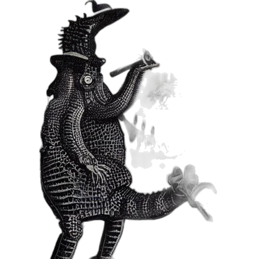 dragon, animal, creature, staff transparent PNG cut-out
