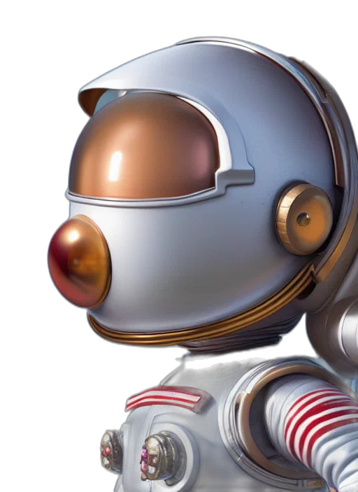 robot, 3d render, concept art, outer space transparent PNG cut-out