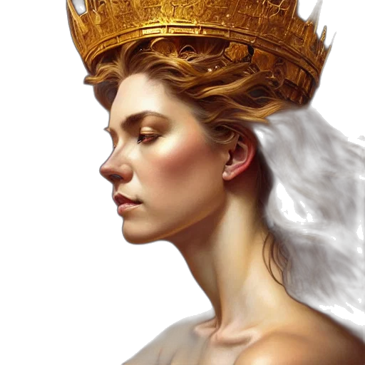 crown, jewelry, face, photorealistic transparent PNG cut-out