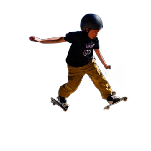 photorealistic, 3d render, skateboarding, top transparent PNG cut-out