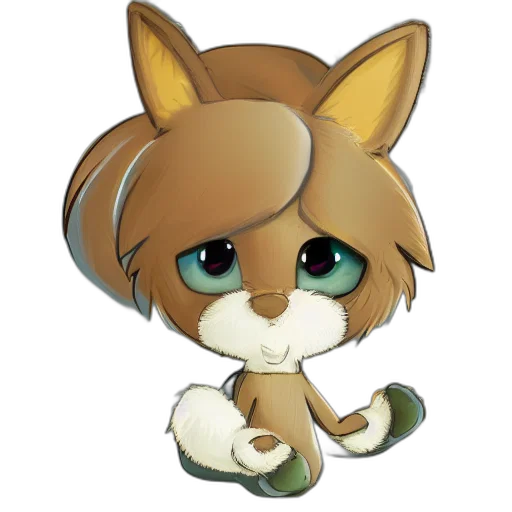 staff, animal, 3d render, pixel art transparent PNG cut-out