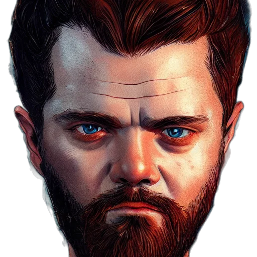 face, staff, comic book art, concept art transparent PNG cut-out